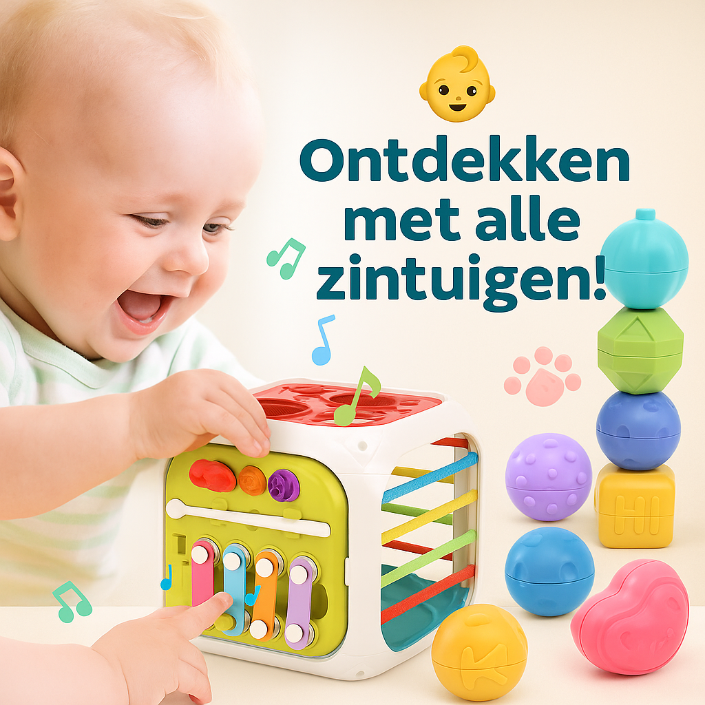 Montessori activiteitenkubus 7-in-1 voor peuters – educatief speelgoed vanaf 1 jaar