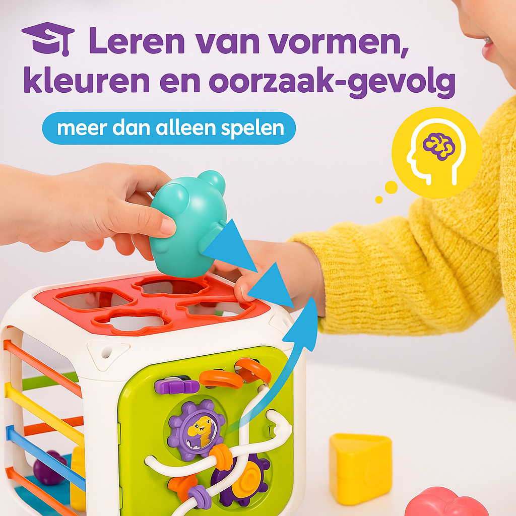 Montessori activiteitenkubus 7-in-1 voor peuters – educatief speelgoed vanaf 1 jaar