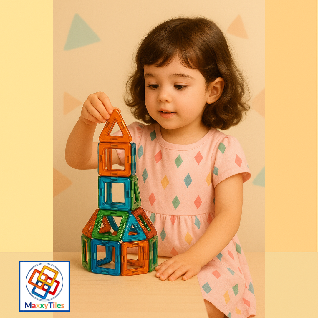 MaxxyTiles® 60 stuks – Magnetische Speelgoed- Educatief Speelgoed- 3 jaar