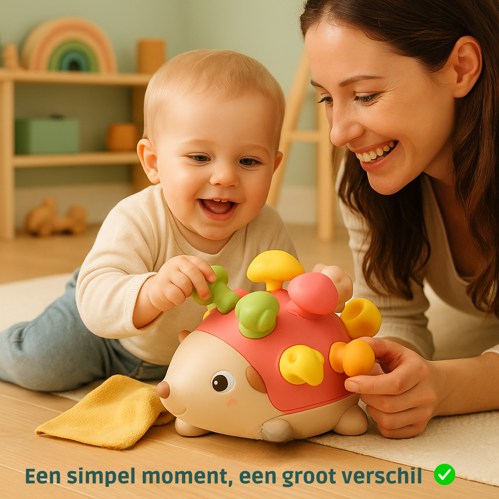 Egel Montessori Roze- Speelgoed 1 jaar- Educatief Speelgoed- Baby Speelgoed