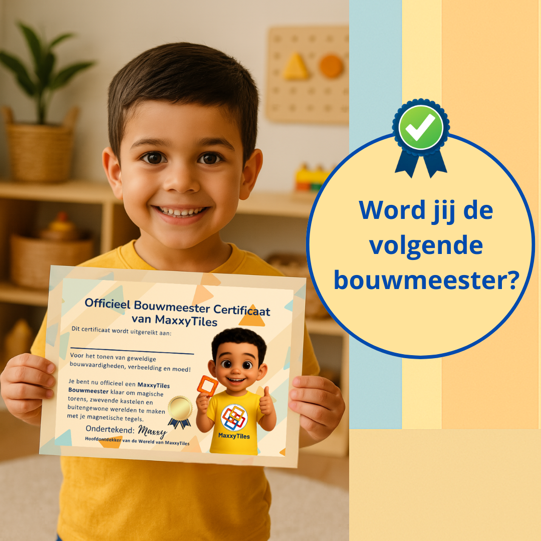 MaxxyTiles® 60 stuks – Magnetische Speelgoed- Educatief Speelgoed- 3 jaar