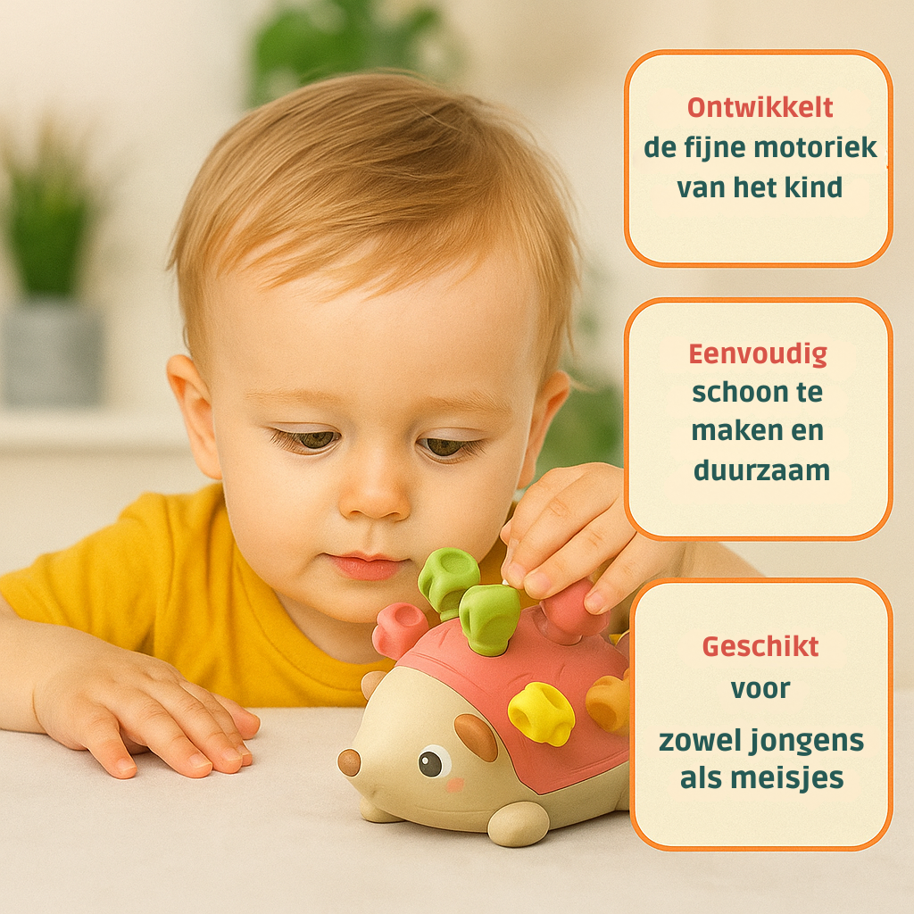 Egel Montessori Roze- Speelgoed 1 jaar- Educatief Speelgoed- Baby Speelgoed
