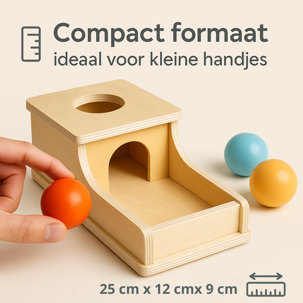 Montessori Houten Balbox – Educatief Speelgoed vanaf 12 Maanden