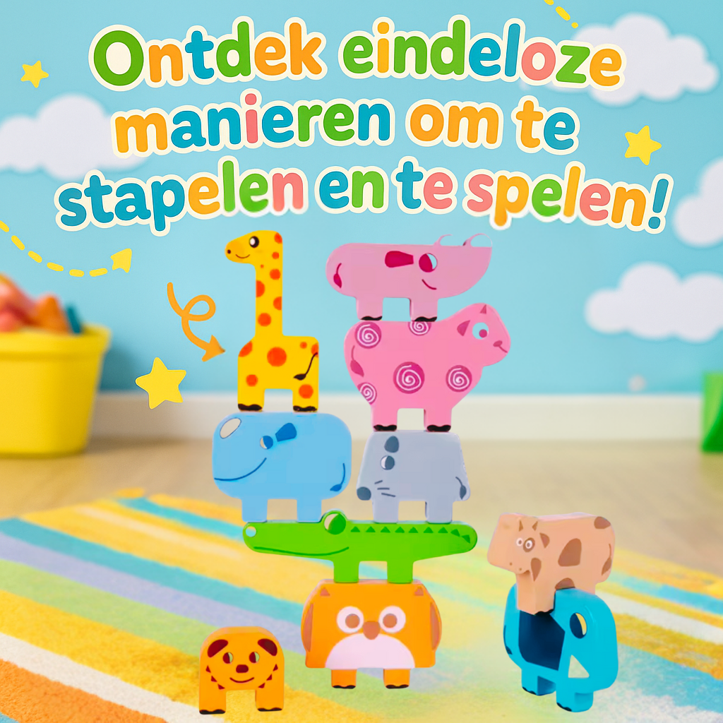 Stapeldieren van Hout – Educatief Speelgoed vanaf 3 Jaar