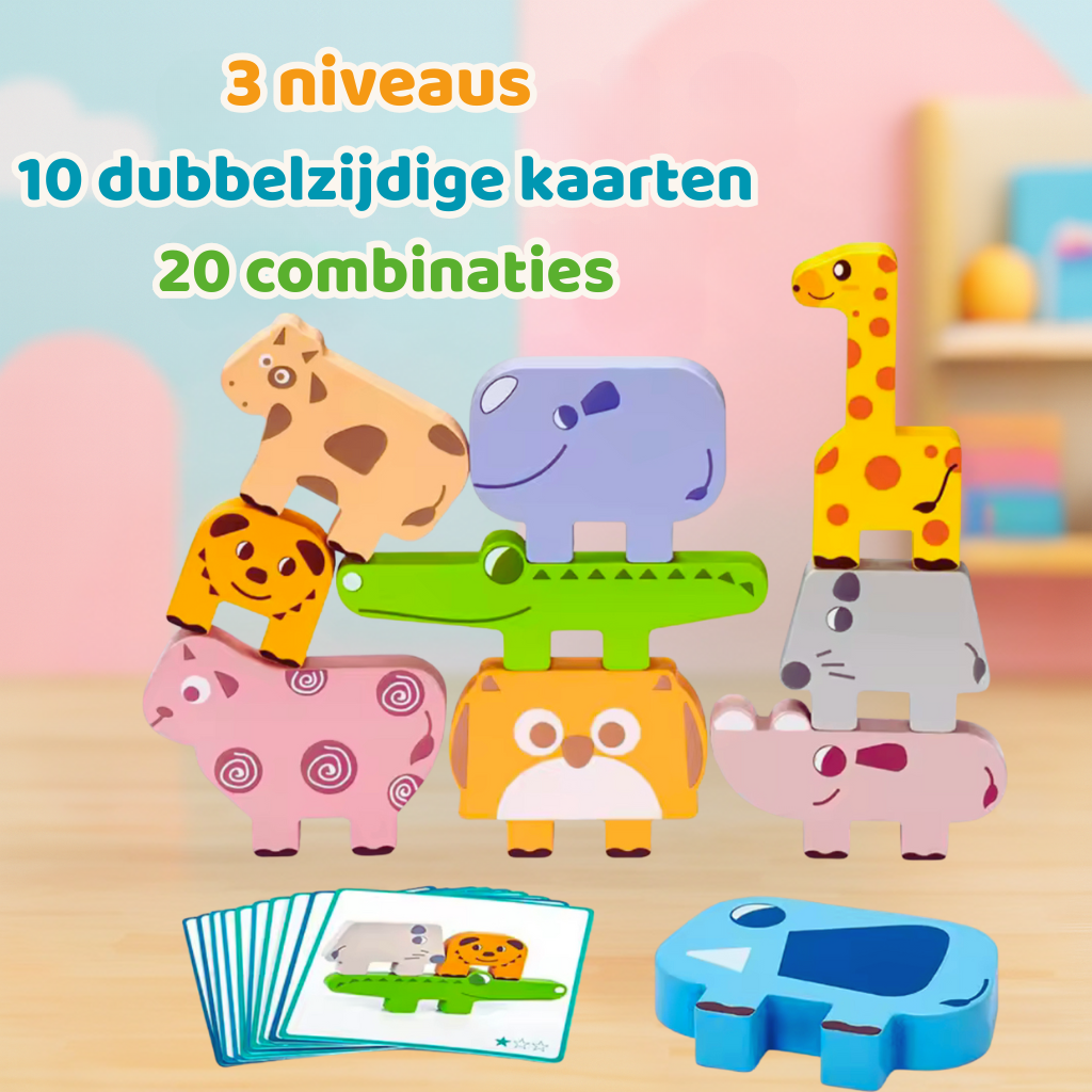 Stapeldieren van Hout – Educatief Speelgoed vanaf 3 Jaar