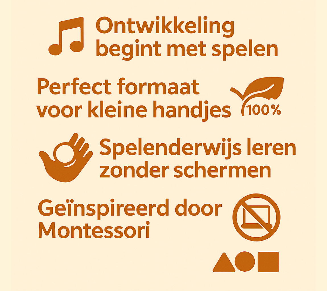 Houten Muziekinstrumenten Set voor Baby’s- Montessori Speelgoed vanaf 6 Maanden