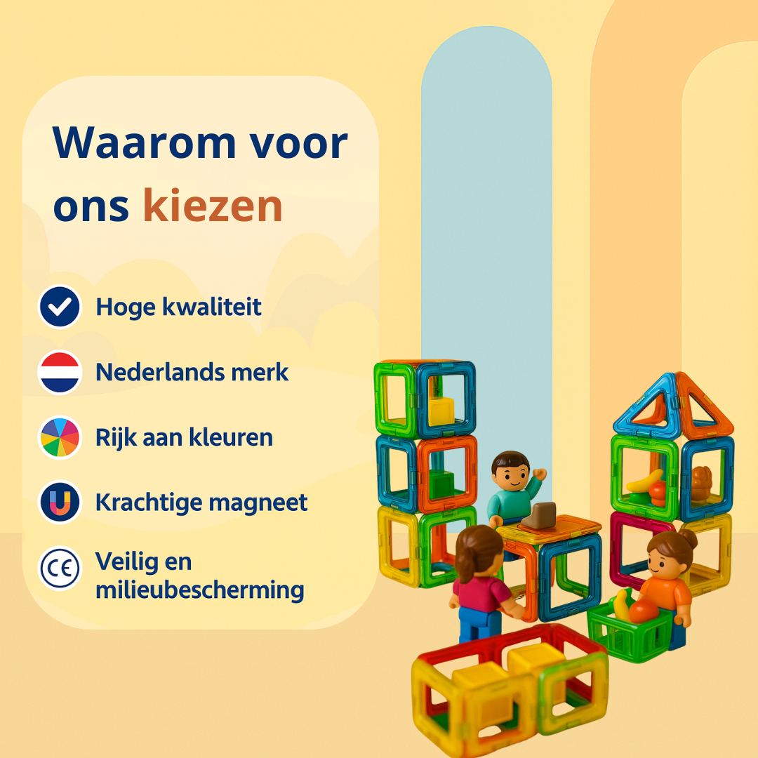 MaxxyTiles® 60 stuks – Magnetische Speelgoed- Educatief Speelgoed- 3 jaar