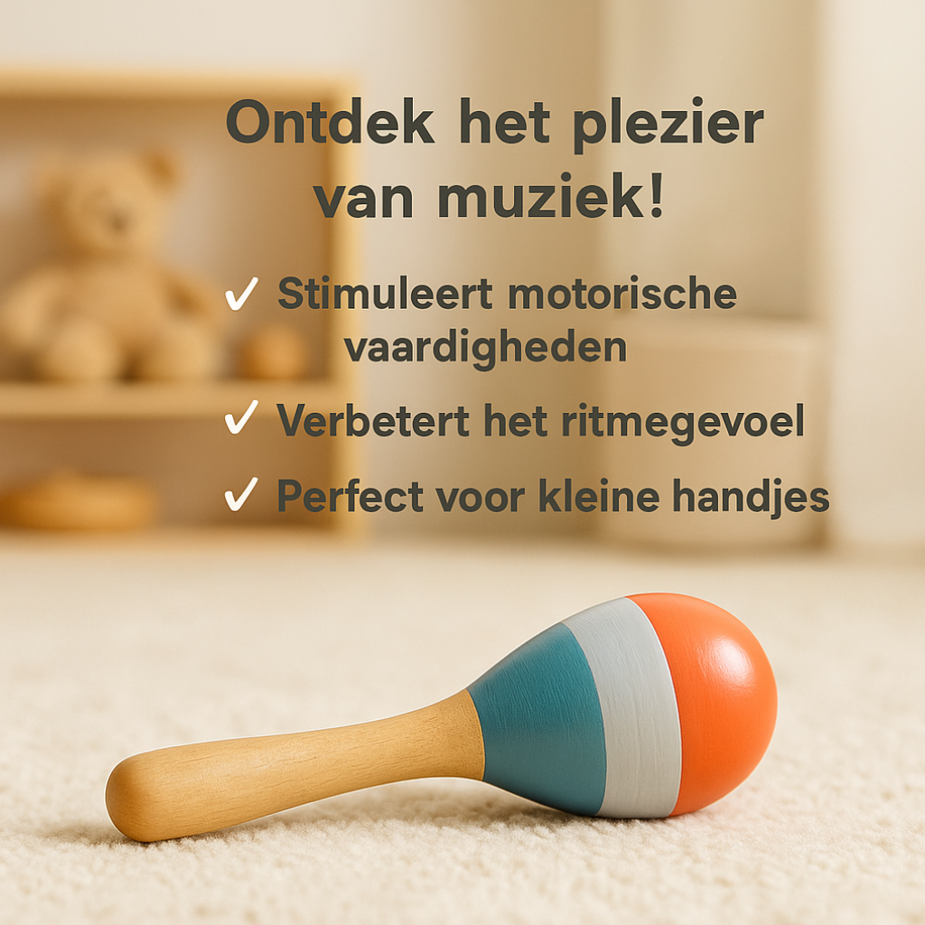 Houten Muziekinstrumenten Set voor Baby’s- Montessori Speelgoed vanaf 6 Maanden