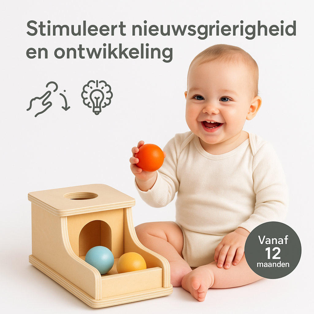 Montessori Houten Balbox – Educatief Speelgoed vanaf 12 Maanden