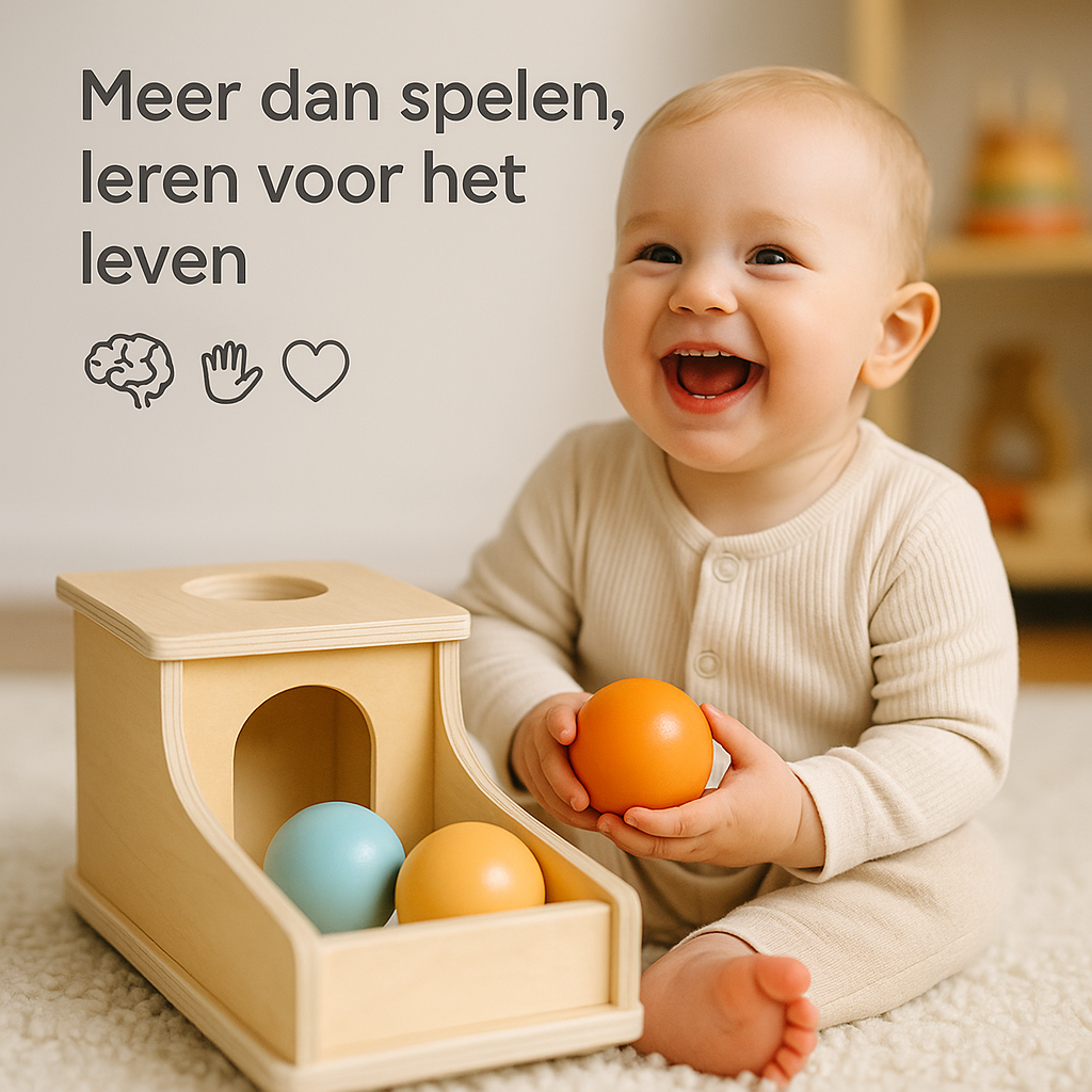 Montessori Houten Balbox – Educatief Speelgoed vanaf 12 Maanden