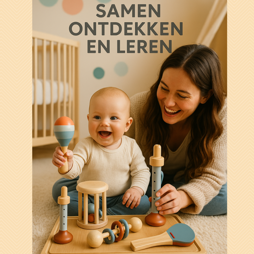 Houten Muziekinstrumenten Set voor Baby’s- Montessori Speelgoed vanaf 6 Maanden