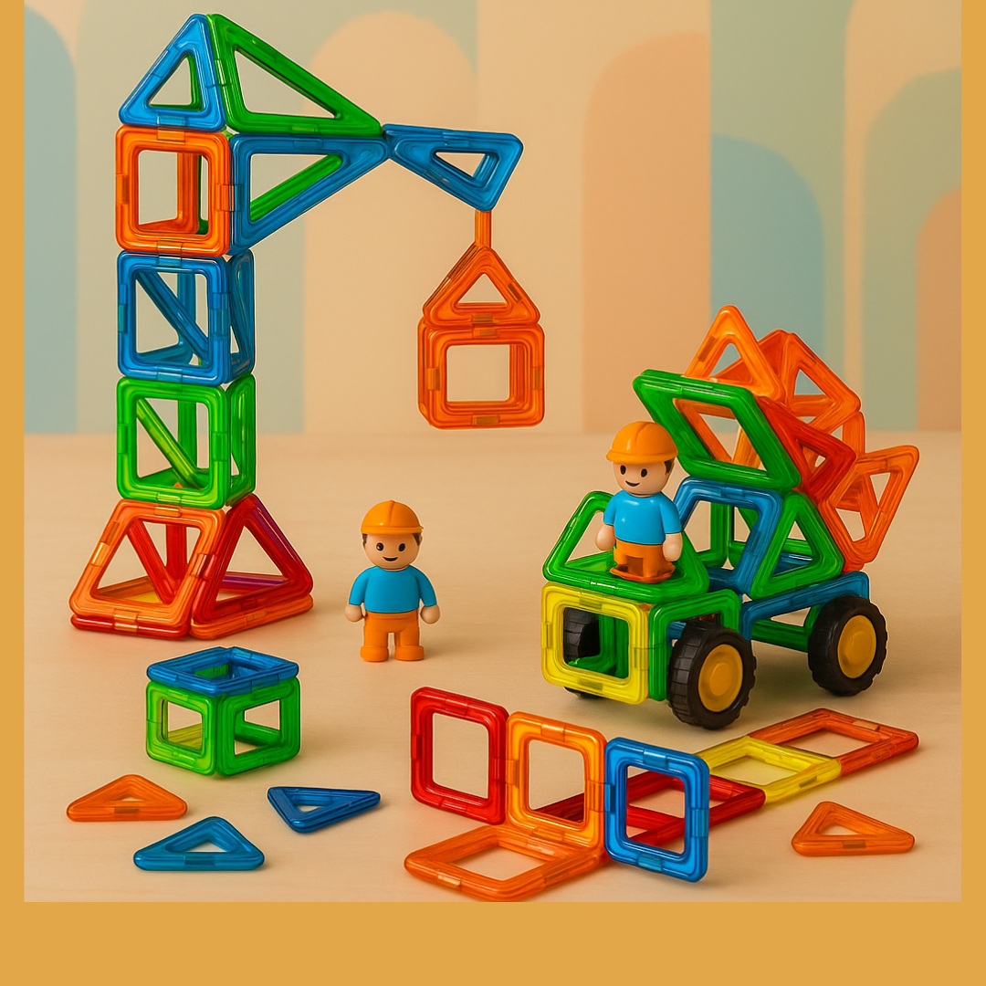 MaxxyTiles® 60 stuks – Magnetische Speelgoed- Educatief Speelgoed- 3 jaar