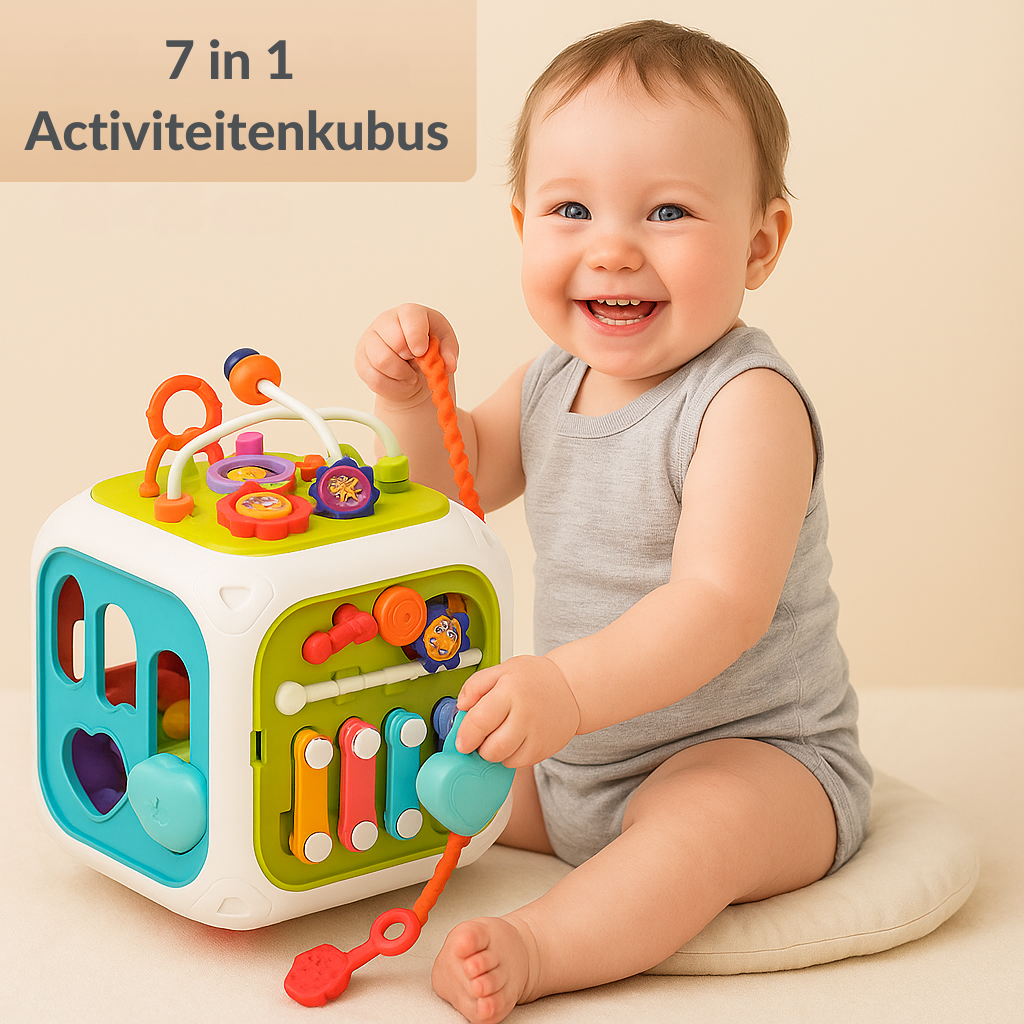 Montessori activiteitenkubus 7-in-1 voor peuters – educatief speelgoed vanaf 1 jaar