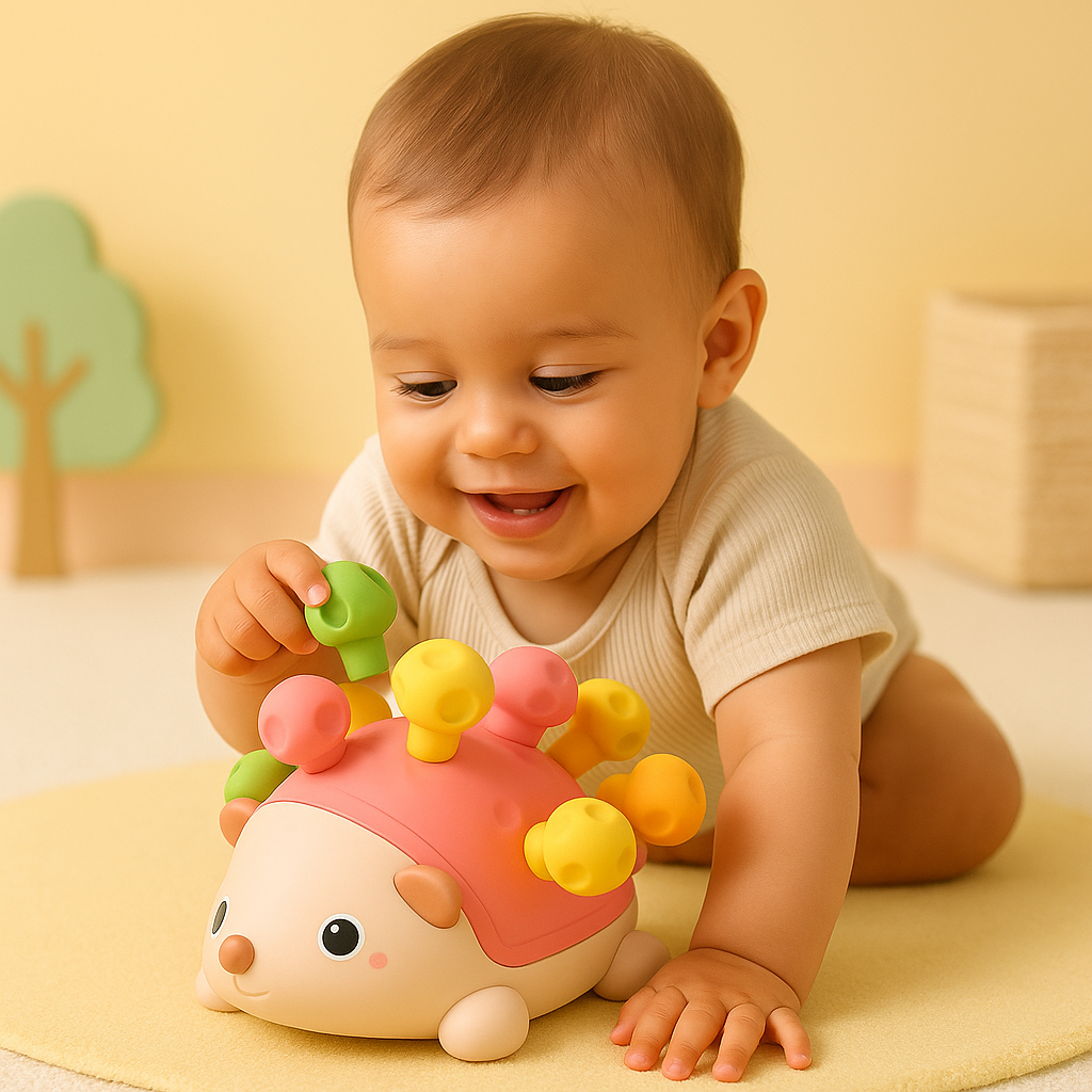 Egel Montessori Roze- Speelgoed 1 jaar- Educatief Speelgoed- Baby Speelgoed