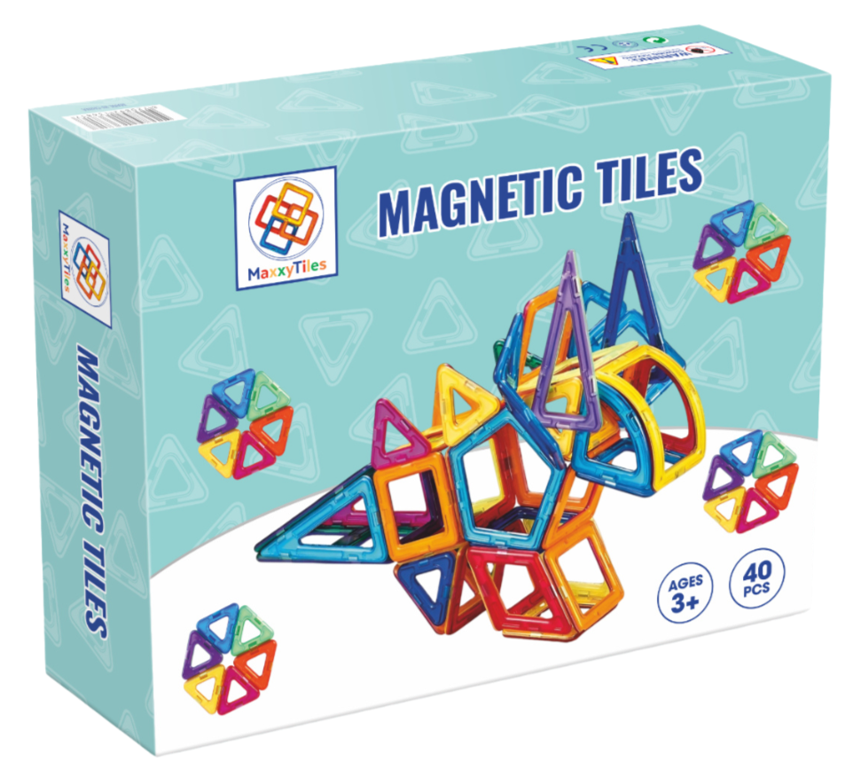 MaxxyTiles® 40 stuks- Magnetische Speelgoed – Educatief Speelgoed- 3 jaar