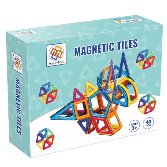 MaxxyTiles® 40 stuks- Magnetische Speelgoed – Educatief Speelgoed- 3 jaar